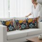 Anypillow Pillowcase Dark Blue Floral Embroidered Decorative Cushion Cover