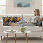 Anypillow Pillowcase Dark Blue Floral Embroidered Decorative Cushion Cover