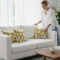 Anypillow Pillowcase White With Yellow Boho Floral Embroidered Decorative Cushion Cover