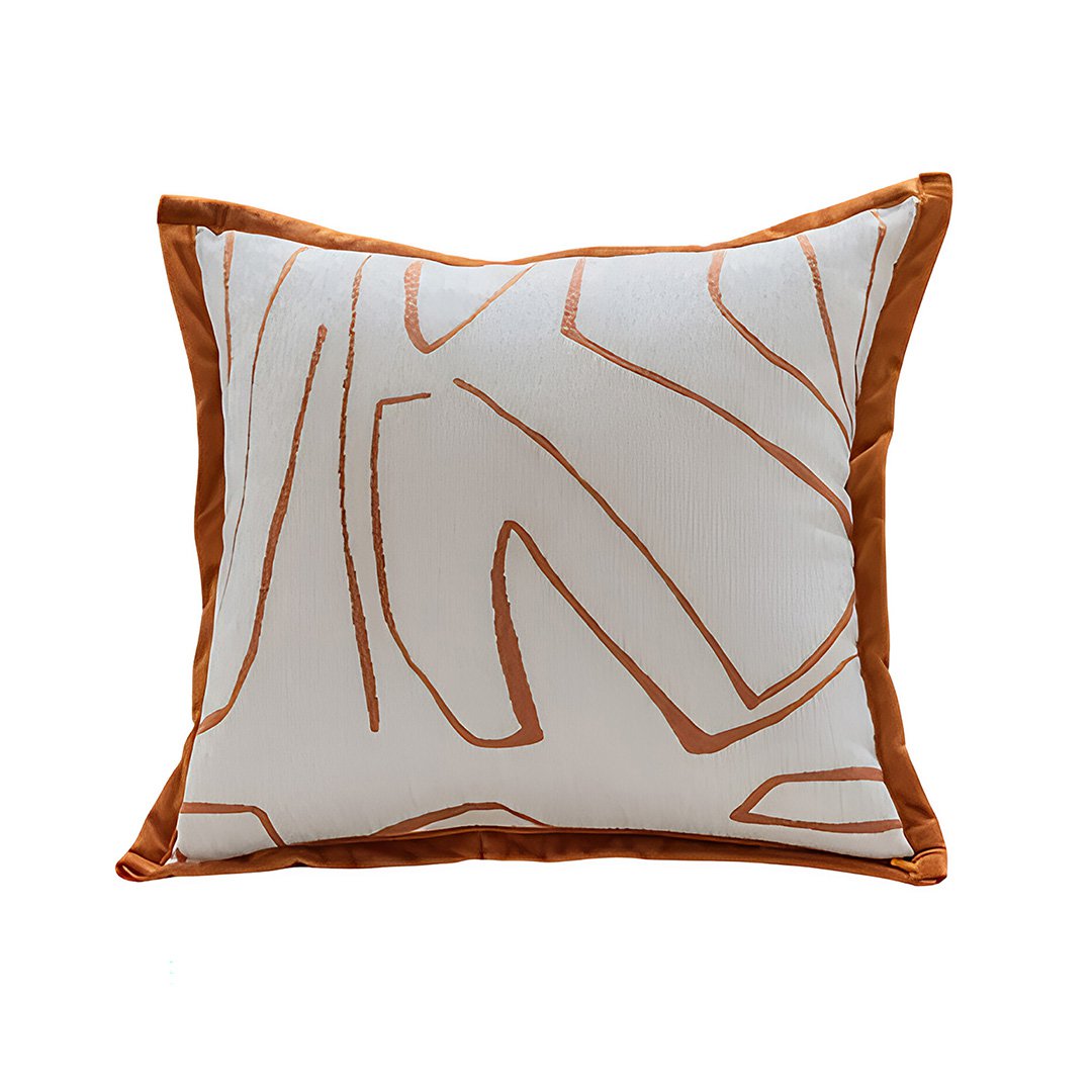 Anypillow Pillowcase White With Orange Abstract Line Print Decorative Cushion Cover