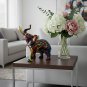 ANYDECO Figurine Medium Balanced Neon Streak Graffiti Elephant Sculpture Nordic Resin Statue Decor