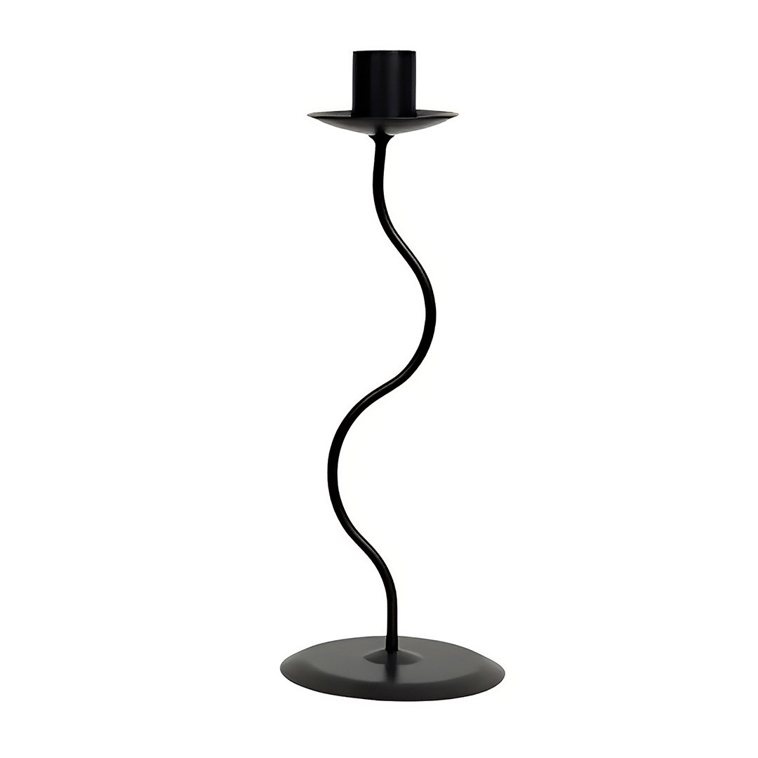ANYDECO Candle Holder, Black Metal, European Style, L/S, Wrought Iron Decor