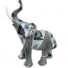 ANYDECO Figurine Hypnotic Opt Art Large Graffiti Elephant Sculpture Nordic Resin Statue Decor