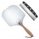 Anygleam 35.5x30.5cm Pizza Cutter & Shovel with Foldable Wooden Handle, Kitchen Tool Anygleam 35.5x30.5cm Pizza Cutter & Shovel with Foldable Wooden Handle, Kitchen Tool