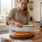 Anygleam 35.5x30.5cm Pizza Cutter & Shovel with Foldable Wooden Handle, Kitchen Tool