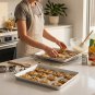 Anygleam 25x16cm Baking Pan Tray Aluminum Sheet Rectangular Bakeware Kitchen Oven Food Tools