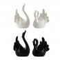 ANYDECO Figurine Set 2PC Nordic Ceramic Mini Swan Couple Statue Table Ornaments