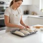 ANYGLEAM Baking Tray 3 Loaf Non Stick Perforated Oven Pastry Pan Molder With Hole