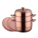 Anygleam Rose Gold 3-Layer Stainless Steel Food Steamer, Universal for Gas & Induction Anygleam Rose Gold 3-Layer Stainless Steel Food Steamer, Universal for Gas & Induction