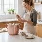 Anygleam Rose Gold 3-Layer Stainless Steel Food Steamer, Universal for Gas & Induction