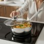 Anygleam Silver Non-Stick Stainless Steel Stock Pot with Lid, Universal Cooker