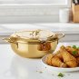 Anygleam Gold Stainless Steel Frying Pan with Thermometer, Tempura & Fried Cooking Tool