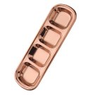ANYGLEAM Rose Gold Stainless Steel 4 Grid Seasoning Sauce Dish Plates Dipping Kitchenware