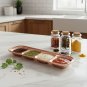 ANYGLEAM Rose Gold Stainless Steel 4 Grid Seasoning Sauce Dish Plates Dipping Kitchenware