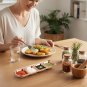 ANYGLEAM Rose Gold Stainless Steel 4 Grid Seasoning Sauce Dish Plates Dipping Kitchenware