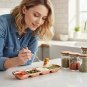 ANYGLEAM Rose Gold Stainless Steel 4 Grid Seasoning Sauce Dish Plates Dipping Kitchenware