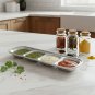 Anygleam Silver Stainless Steel 4 Grid Seasoning Sauce Dish Plates Dipping Kitchenware