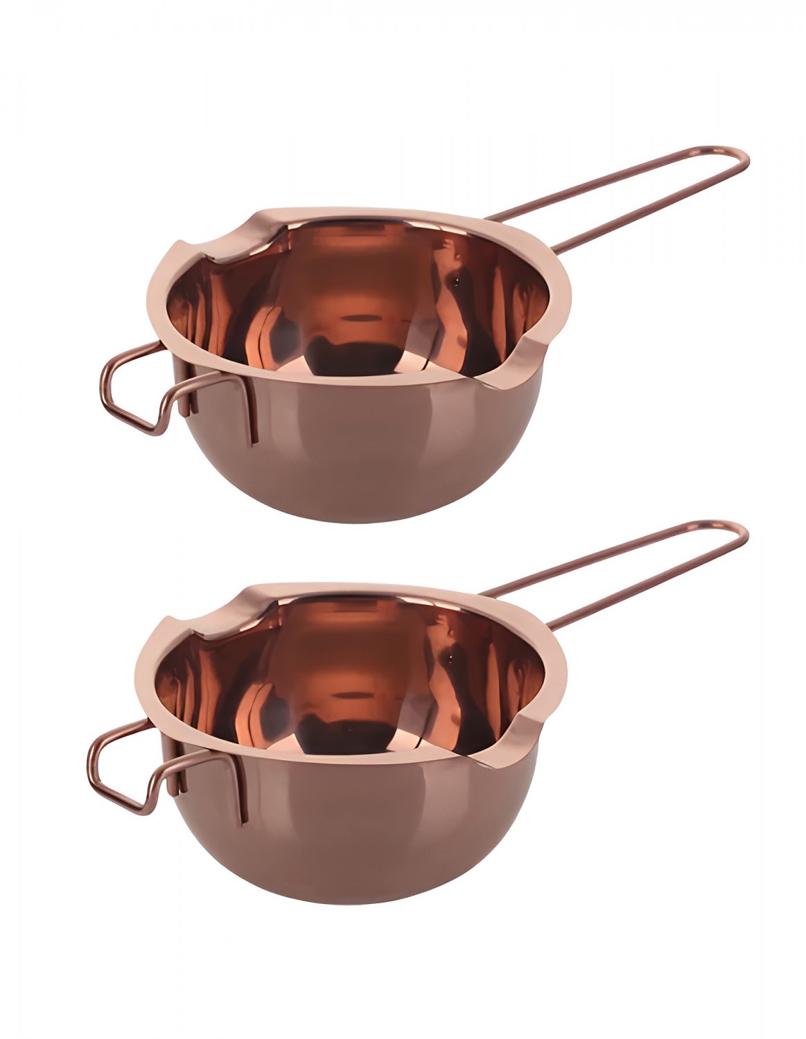 Anygleam 2Pcs Rose Gold Chocolate Melting Pot, Milk Heating Bowl Kitchen Tool
