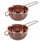 Anygleam 2Pcs Rose Gold Chocolate Melting Pot, Milk Heating Bowl Kitchen Tool