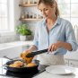 Anygleam Black Stainless Steel Tong, 1Pc Tableware for Salad, BBQ & Grill