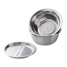 Anygleam Stainless Steel Strainer Bowl with Vegetable Cutter & Slicer, Silver