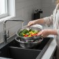 Anygleam Stainless Steel Strainer Bowl with Vegetable Cutter & Slicer, Silver