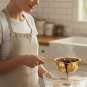Anygleam 2Pcs Gold Chocolate Melting Pots, Milk Heating Bowls Kitchen Tool