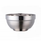 Anygleam Silver 5Pcs Big Stainless Steel Rice Bowl Single Anti-Scalding Layer Cooking Utensil