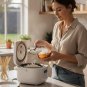 Anygleam Red Rainbow 2Pcs Big Stainless Steel Rice Bowl Single Anti-Scalding Layer Cooking Utensil