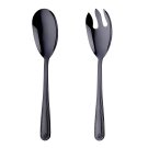 Anygleam Black Giant Salad Spoon and Fork Set – 2pcs Steel