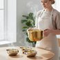 Anygleam 1000ML Gold Oil Separator Pot, Stainless Steel Gravy & Fat Strainer