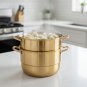 Anygleam Gold 3-Layer Stainless Steel Food Steamer, Universal for Gas & Induction