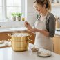 Anygleam Gold 3-Layer Stainless Steel Food Steamer, Universal for Gas & Induction
