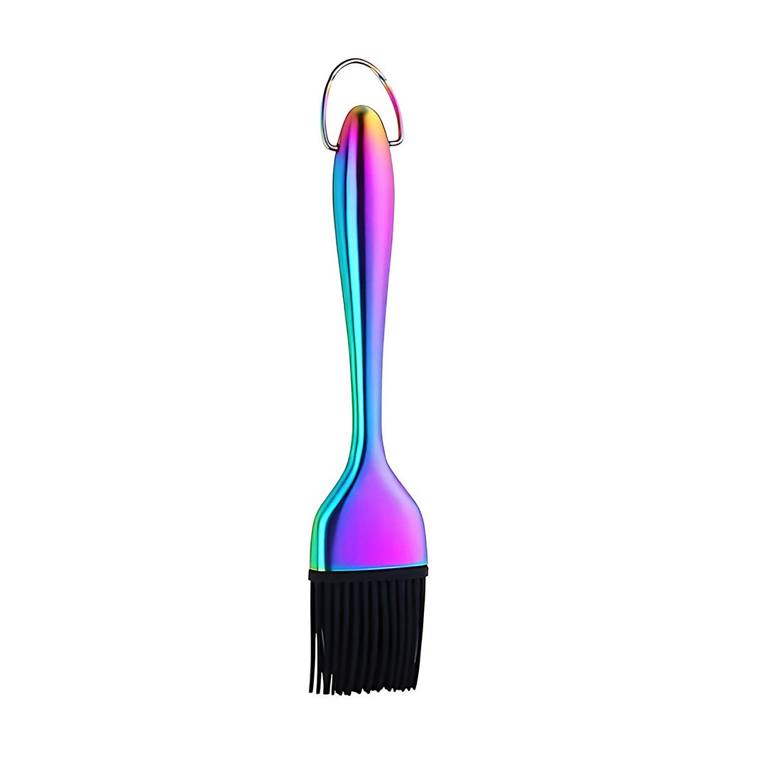Anygleam Brush Pink Rainbow Stainless Steel Handle Oil for BBQ and Bread Basting Kitchen Utensils