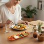 Anygleam Red Rainbow 4-Grid Stainless Steel Sauce Dish Set, Dipping Plates Kitchenware