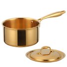 Anygleam Gold 304 Stainless Steel Saucepan, Small Milk & Soup Pot with Lid, Induction Anygleam Gold 304 Stainless Steel Saucepan, Small Milk & Soup Pot with Lid, Induction