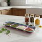 Anygleam Pink Rainbow 4-Grid Stainless Steel Sauce Dish Set, Dipping Plates Kitchenware