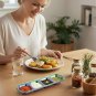 Anygleam Pink Rainbow 4-Grid Stainless Steel Sauce Dish Set, Dipping Plates Kitchenware