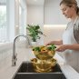 Anygleam Gold Stainless Steel Strainer Bowl with Vegetable Cutter/Slicer, Kitchenware