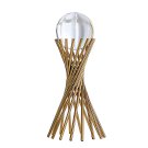 ANYHOUZ 30cm Crystal Ball Tabletop Modern Art Home Decor, Metal Ornament for Living Room