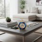 ANYHOUZ 23cm Hexagon Gold Desk Clock with Deer Head, Modern Tabletop Home Decor