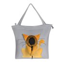 Anypet Gray Cat & Small Dog Carrier Handbag, Soft Collar Travel Tote with Safety Zippers