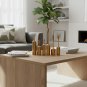 ANYDECO 6Pc Luxury Gold Metal Candle Holders, Modern Tabletop Home Decor