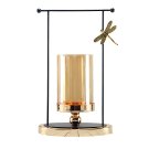 ANYDECO 34cm Candle Holder Flower Vase, Tabletop Modern Home Decor with Metal Base