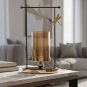 ANYDECO 34cm Candle Holder Flower Vase, Tabletop Modern Home Decor with Metal Base