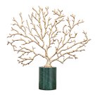 ANYHOUZ 31cm Snowflake Tree Tabletop Decor, Modern Metal Ornament with Marble Base