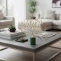 ANYHOUZ 31cm Snowflake Tree Tabletop Decor, Modern Metal Ornament with Marble Base