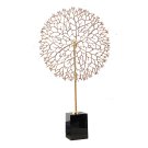 ANYHOUZ 33cm Luxury Metal Tree Tabletop Decor, Modern Ornament with Marble Base