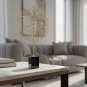 ANYHOUZ 33cm Luxury Metal Tree Tabletop Decor, Modern Ornament with Marble Base