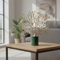 ANYHOUZ 25cm Snowflake Tree Tabletop Decor, Modern Metal Ornament with Marble Base